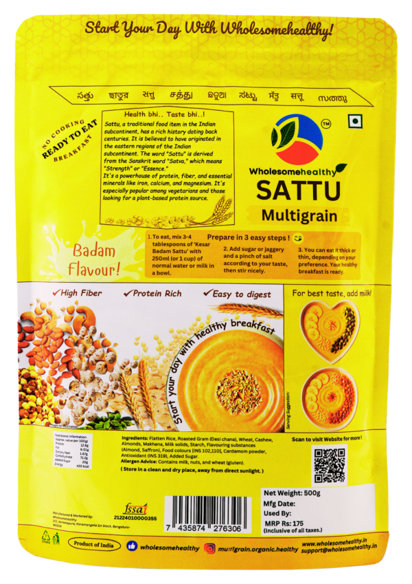 Badam Sattu | 500g | Pack of 1 | Ready To Eat | No Cooking Required